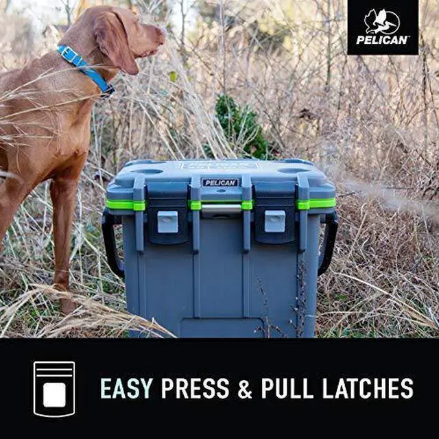 Alt view image 3 of 12 - Pelican Elite 20 Quart Cooler (Dark Grey/Green)