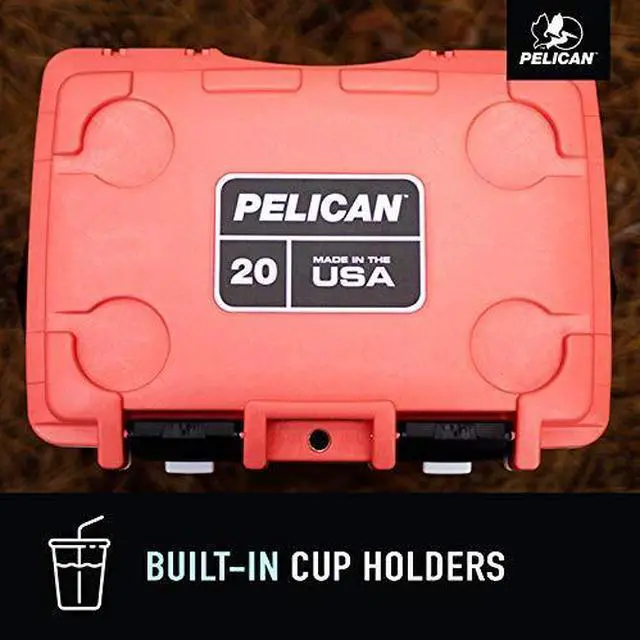 Alt view image 4 of 12 - Pelican Elite 20 Quart Cooler (Dark Grey/Green)
