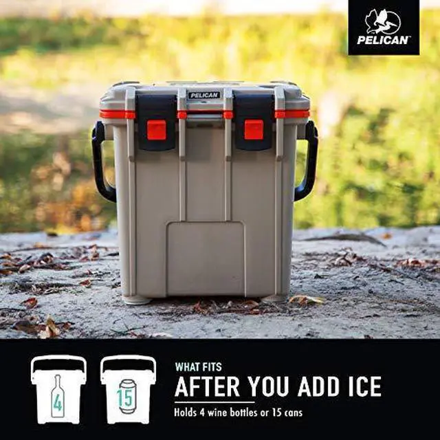 Alt view image 7 of 12 - Pelican Elite 20 Quart Cooler (Dark Grey/Green)