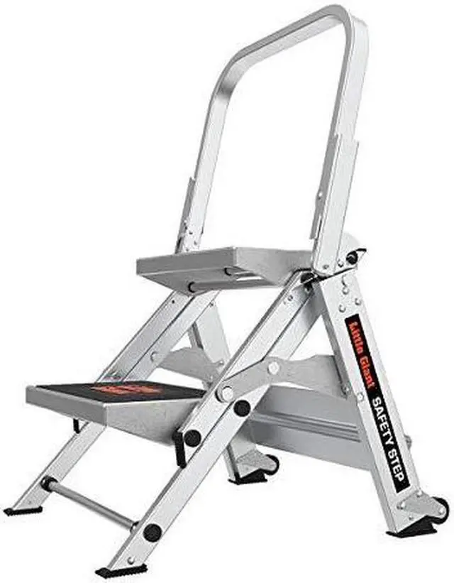 Alt view image 15 of 20 - 2 Steps, Aluminum Step Stool, 300 lb. Load Capacity, Gray LITTLE GIANT 10210BA