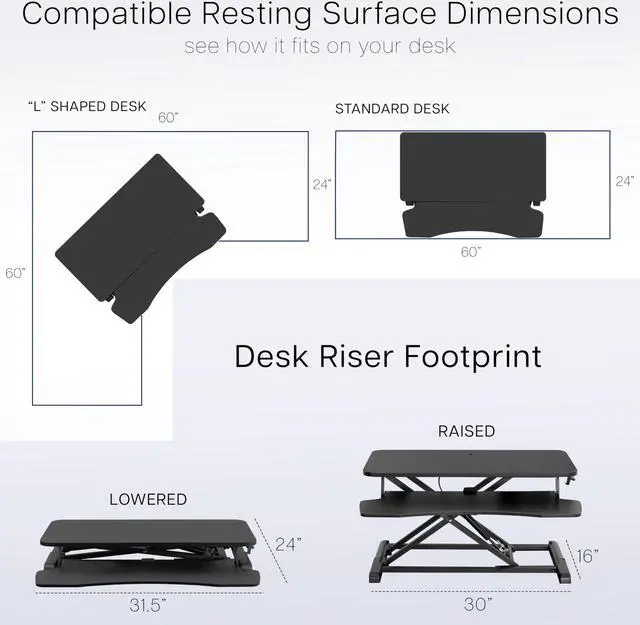 Alt view image 12 of 14 - VIVO Light Wood Height Adjustable Standing Desk Riser, 32" Sit Stand Tabletop Workstation, White Frame (DESK-V000KF)