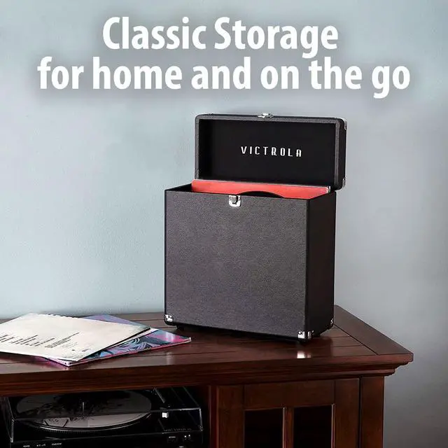 Alt view image 7 of 9 - Victrola - Storage Case for Vinyl Turntable Records - Black
