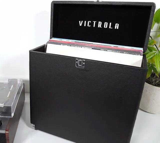 Alt view image 6 of 9 - Victrola - Storage Case for Vinyl Turntable Records - Black