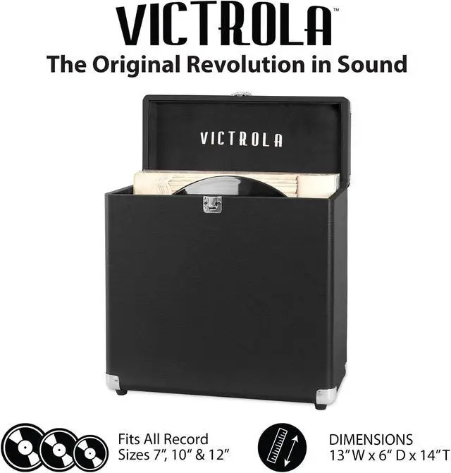 Alt view image 9 of 9 - Victrola - Storage Case for Vinyl Turntable Records - Black