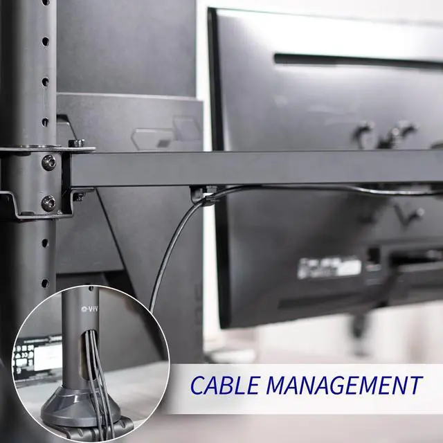 Alt view image 10 of 14 - VIVO Steel Quad Monitor Heavy Duty Desk Mount 3 + 1 Fully Adjustable Stand | Holds 4 Screens up to 32" (STAND-V104A)