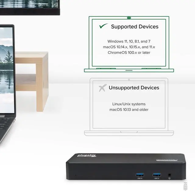 Alt view image 17 of 20 - Plugable USB C Triple Display Docking Station with Laptop Charging, Thunderbolt 3 or USB C Dock Compatible with Specific Windows and Mac Systems (3x HDMI, 6x USB Ports, 60W USB PD)