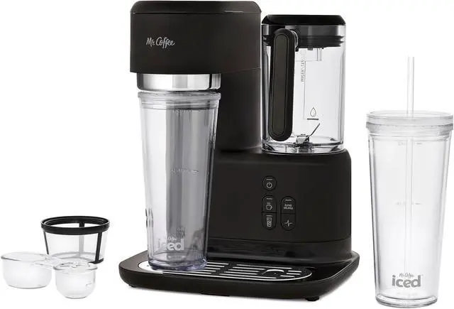 Main image of Mr. Coffee 3-in-1 Single-Serve Frappe, Iced, and Hot Coffee Maker and Blender | Coffee Machine with Reusable Filter, Scoop, Recipe Book and 2 Tumblers | Black