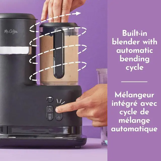 Alt view image 5 of 6 - Mr. Coffee 3-in-1 Single-Serve Frappe, Iced, and Hot Coffee Maker and Blender | Coffee Machine with Reusable Filter, Scoop, Recipe Book and 2 Tumblers | Black