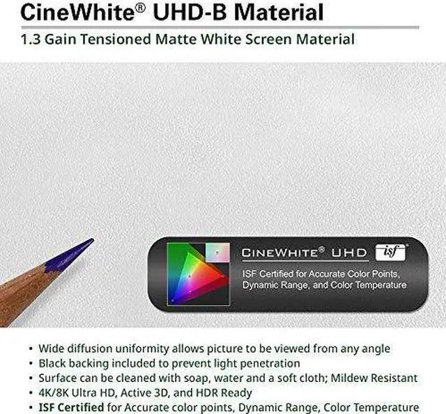 Alt view image 10 of 15 - elite screens sable frame b2, 120-inch diag. 16:9, active 3d 4k / 8k ultra hd fixed frame home theater projection projector scr