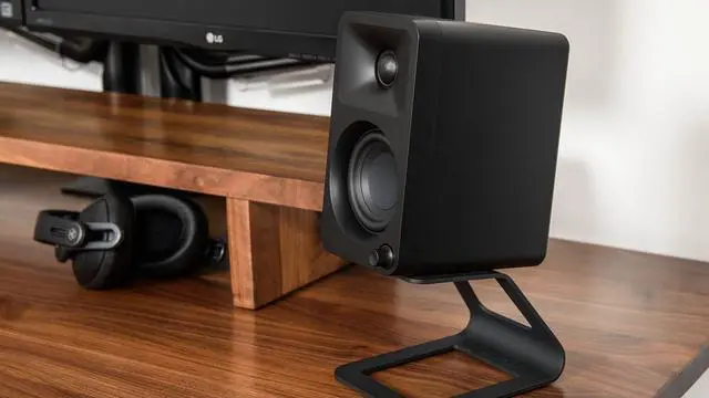 Alt view image 7 of 12 - Kanto ORAMB 100W Powered Reference Bluetooth Desktop Speakers - Black (Pair)