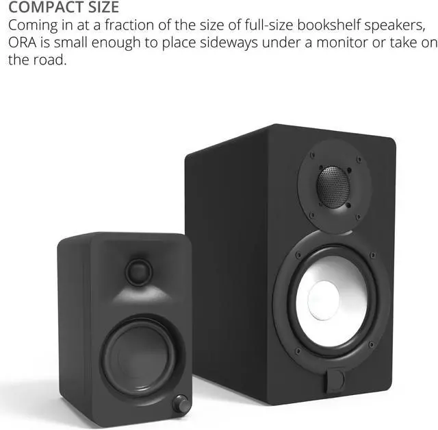 Alt view image 11 of 12 - Kanto ORAMB 100W Powered Reference Bluetooth Desktop Speakers - Black (Pair)