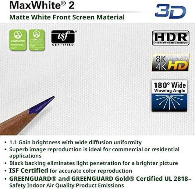 Alt view image 5 of 10 - Elite Screens ezCinema F84XWH2 Projection Screen - 16:9