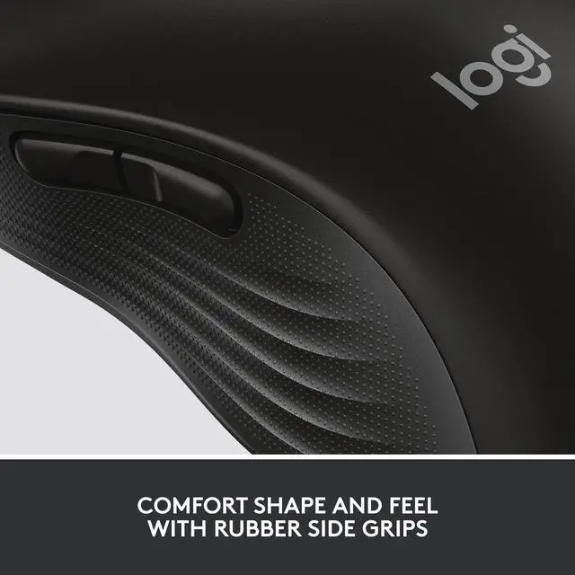 Alt view image 3 of 7 - Logitech Signature M650 L Full Size Wireless Mouse - For Large Sized Hands, 2-Year Battery, Silent clicks, customizable Side Buttons, Bluetooth, for PcMacMulti-Devicechromebook - Black