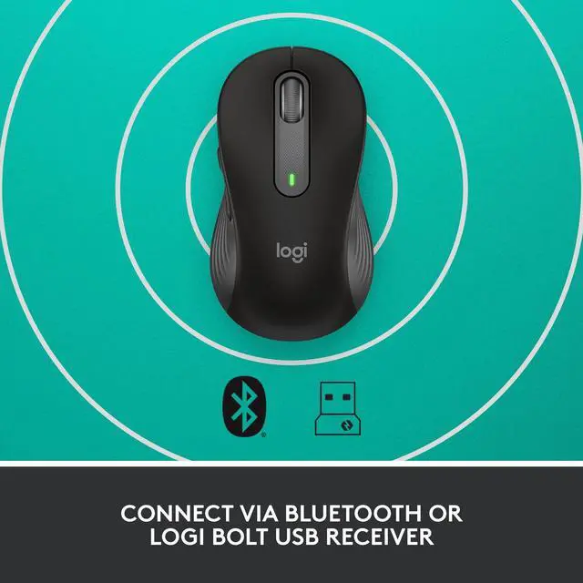 Alt view image 5 of 7 - Logitech Signature M650 L Full Size Wireless Mouse - For Large Sized Hands, 2-Year Battery, Silent clicks, customizable Side Buttons, Bluetooth, for PcMacMulti-Devicechromebook - Black