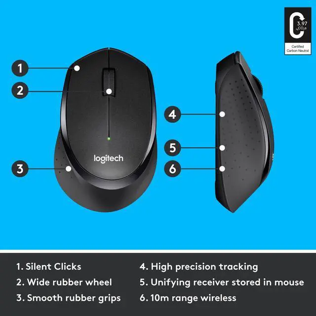 Alt view image 8 of 12 - Logitech M330 Silent Plus Advanced Optical Wireless USB Mouse 2406183