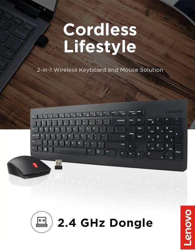 Alt view image 10 of 19 - Lenovo Wireless Keyboard Mouse Combo