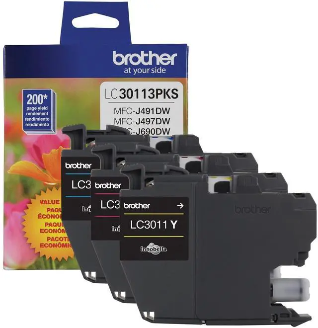 Alt view image 17 of 18 - Brother LC30113PKS Ink Cartridge - Combo Pack - Cyan/Magenta/Yellow