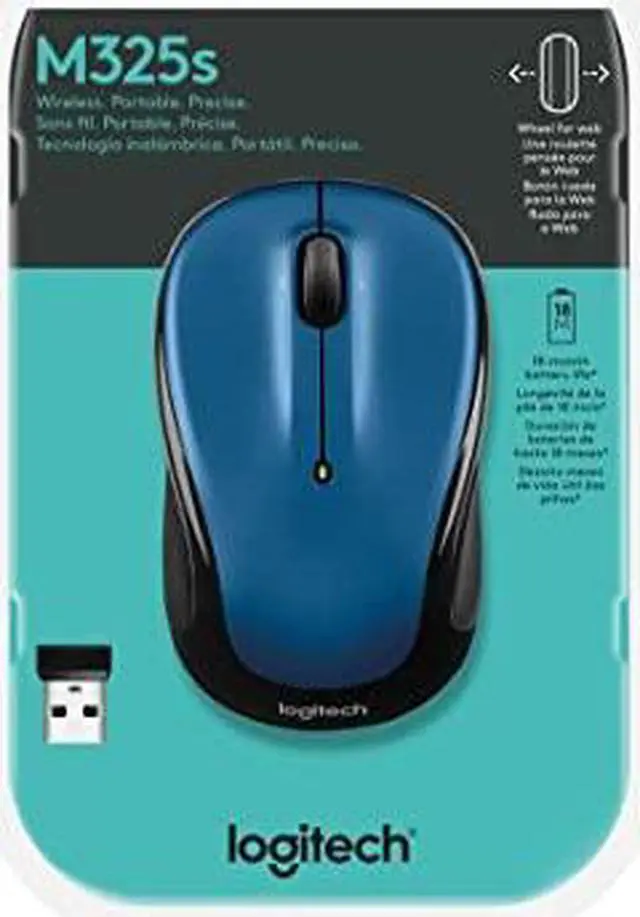 Alt view image 3 of 5 - Logitech M325s Wireless Mouse, 2.4 GHz with USB Receiver, 1000 DPI Optical, Blue