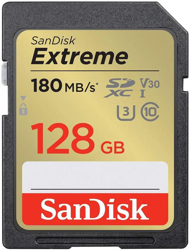 Alt view image 5 of 10 - SanDisk 128GB Extreme SDXC UHS-I/U3 Class 10 V30 Memory Card, Speed Up to 180MB/s (SDSDXVA-128G-GNCIN)