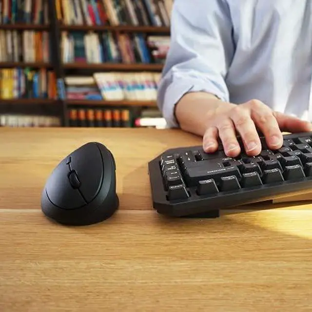 Alt view image 12 of 15 - Perixx PERIMICE-719 Wireless 2.4GHz Ergonomic Small Vertical Optical Mouse - Portable Small Design - 3 Adjustable DPI(800/1200/1600) - Black - Nano USB receiver Included