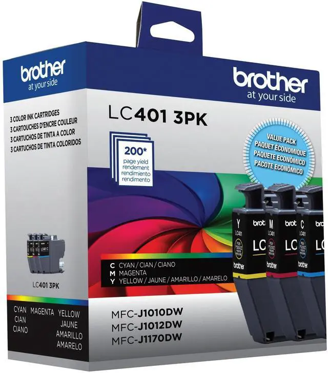 Alt view image 19 of 20 - Brother LC401 Cyan/Magenta/Yellow Standard Yield Ink Cartridges 3/Pack (LC4013PKS)