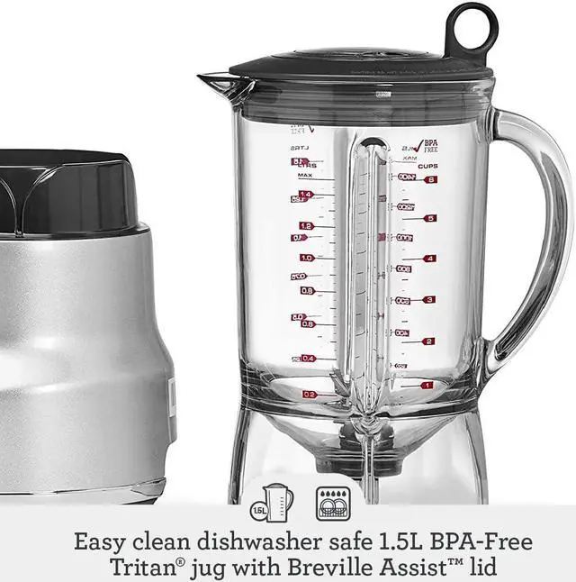 Alt view image 5 of 7 - Breville BBL620SIL Fresh and Furious LcD Kinetix Blender, 15 Litre Jug, Silver
