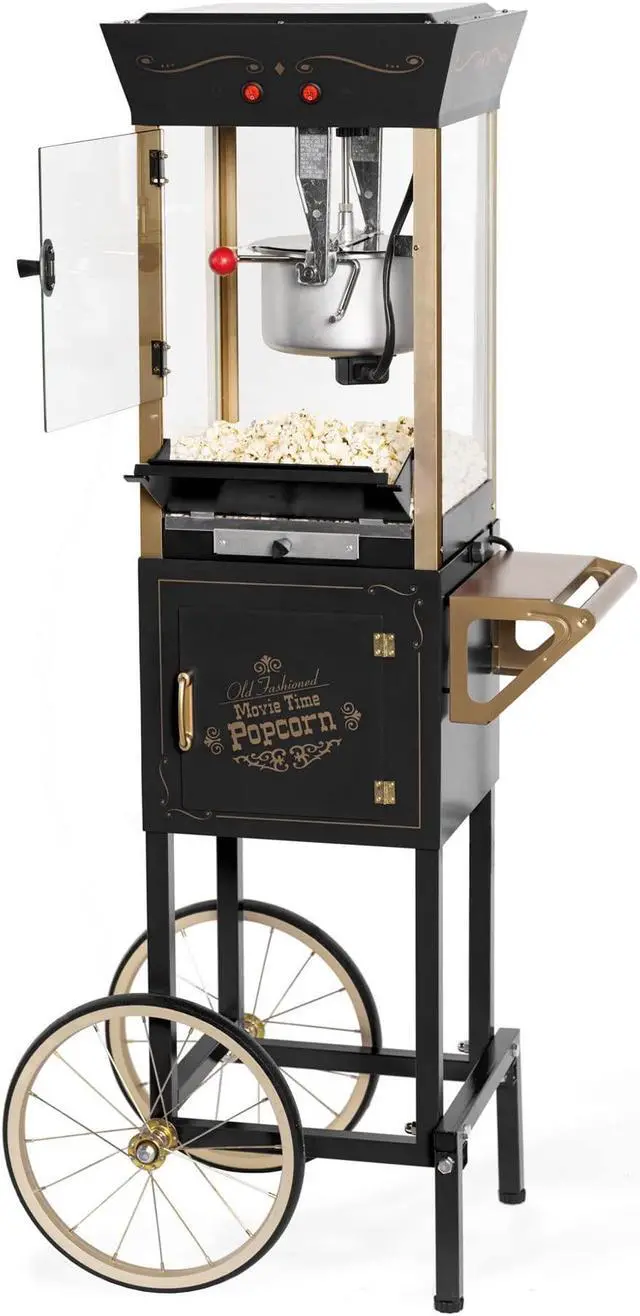 Alt view image 9 of 14 - nostalgia ccp510bk vintage professional popcorn cart-new 8-ounce kettle-53 inches tall-black