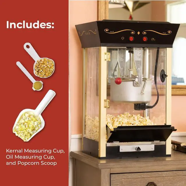 Alt view image 12 of 14 - nostalgia ccp510bk vintage professional popcorn cart-new 8-ounce kettle-53 inches tall-black