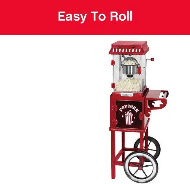 Alt view image 7 of 12 - West Bend PCMC20RD13 Popcorn Cart Popcorn Maker
