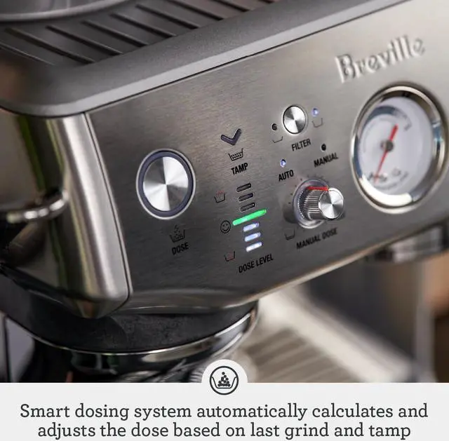 Alt view image 6 of 9 - Breville the Barista Express Impress Espresso Machine, Black Truffle, BES876BTR
