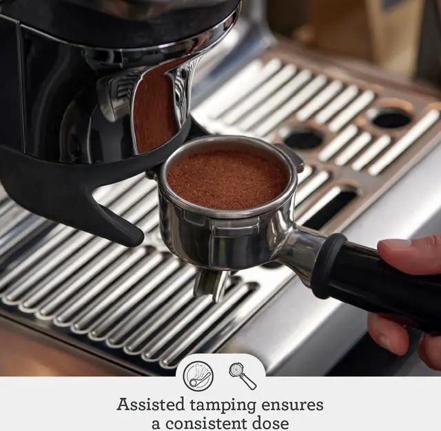 Alt view image 8 of 9 - Breville the Barista Express Impress Espresso Machine, Black Truffle, BES876BTR