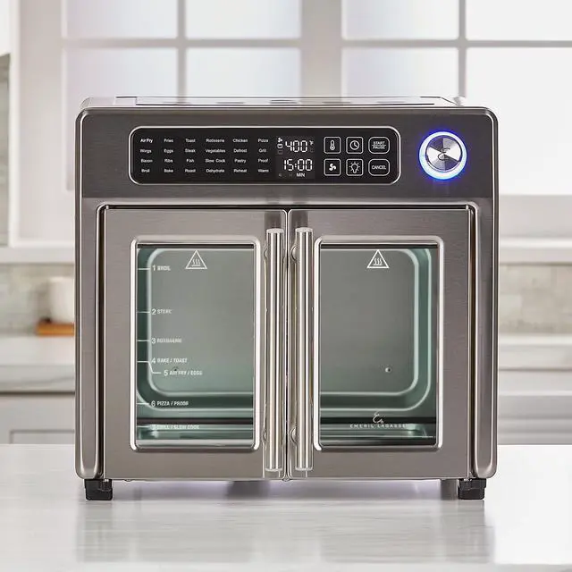 Alt view image 2 of 14 - Emeril Lagasse 26 QT Extra Large Air Fryer, Convection Toaster Oven with French Doors, Stainless Steel
