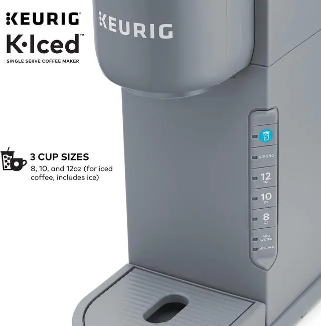 Alt view image 14 of 14 - Keurig K-Iced Single Serve Coffee Maker Arctic Gray (5000371871)