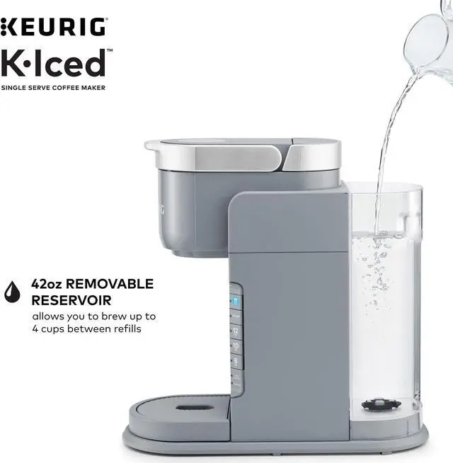 Alt view image 13 of 14 - Keurig K-Iced Single Serve Coffee Maker Arctic Gray (5000371871)