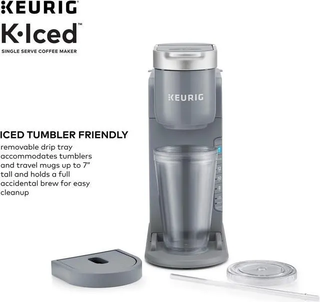 Alt view image 11 of 14 - Keurig K-Iced Single Serve Coffee Maker Arctic Gray (5000371871)