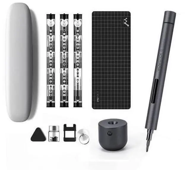 Main image of Mini Electric Screwdriver, 3 LED Lights, Rechargeable Screwdriver Powered Cordless Electric Screwdriver Set with 56 Screw Bits, USB Charging Cable and Magnetizer