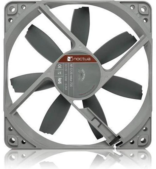 Alt view image 3 of 7 - NF-S12B redux-700, Ultra Quiet Silent Fan, 3-Pin, 700 RPM (120mm, Grey)