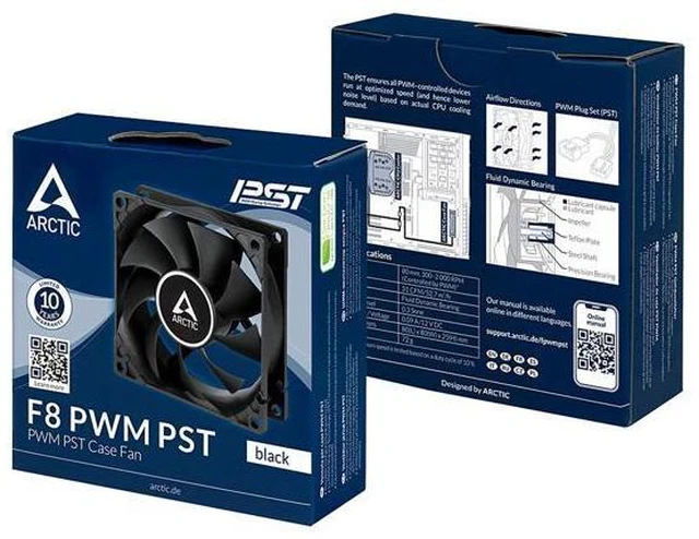 Alt view image 4 of 4 - Arctic F8 PWM PST Value pack Standard Low Noise PWM Controlled Case Fan with PST Feature Cooling, 5 Pack