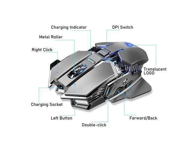 Alt view image 6 of 7 - SC300 2.4G Wireless Mouse 1200DPI Optics Gaming Mice, Black