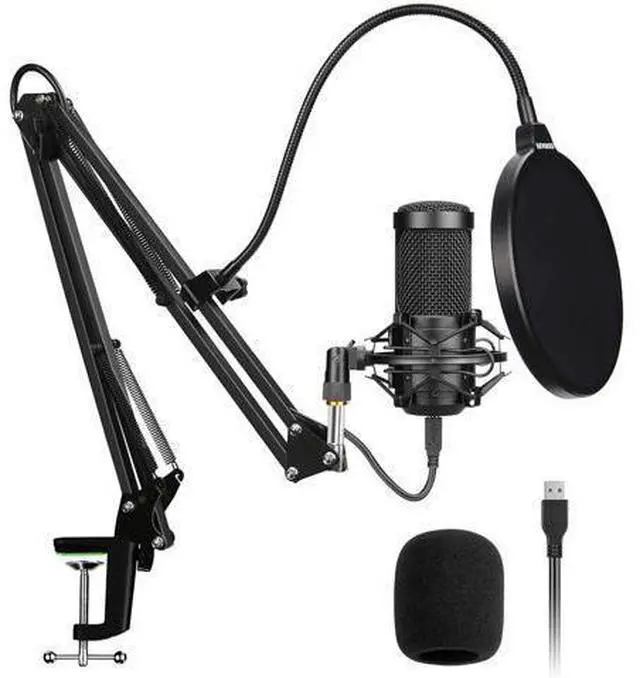 Main image of Aokeo AK-60 Professional USB Streaming Podcast PC Microphone with AK-35 Suspension Scissor Arm Stand, Shock Mount, Pop Filter, Foam Cover, for Skype, Youtuber, Karaoke, Gaming, Recording, 2 pack