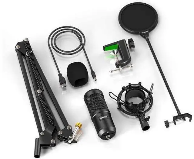 Alt view image 3 of 4 - Aokeo AK-60 Professional USB Streaming Podcast PC Microphone with AK-35 Suspension Scissor Arm Stand, Shock Mount, Pop Filter, Foam Cover, for Skype, Youtuber, Karaoke, Gaming, Recording, 2 pack