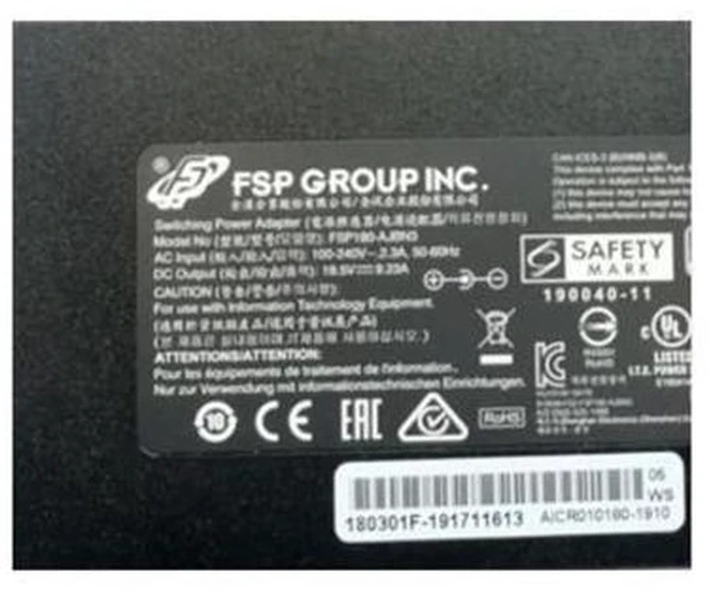 Alt view image 2 of 4 - 19.5V 9.23A 180W 5.5x2.5mm FSP FSP180-AJBN3 AC Power Adapter For MAG-15 XNE15E19 EG-LP5-BK Laptop Power Supply Charger