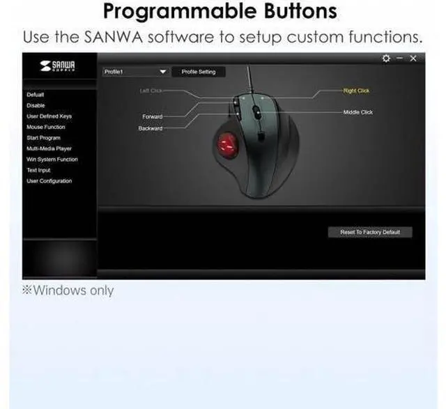 Alt view image 6 of 7 - 2 Device Bluetooth Trackball Mouse, Silent Click Ergonomic Roller Ball Mouse, Wireless Rechargeable Thumb Mice, Programmable Buttons, 600-1600 DPI, Compatible with PC, Mac, Laptop, Windows