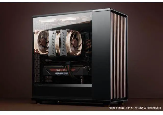 Alt view image 5 of 5 - Noctua NF-A14x25r G2 PWM Sx2-PP, Push-Pull Set of two Premium-Quality Quiet 140mm PC Fans (Brown)