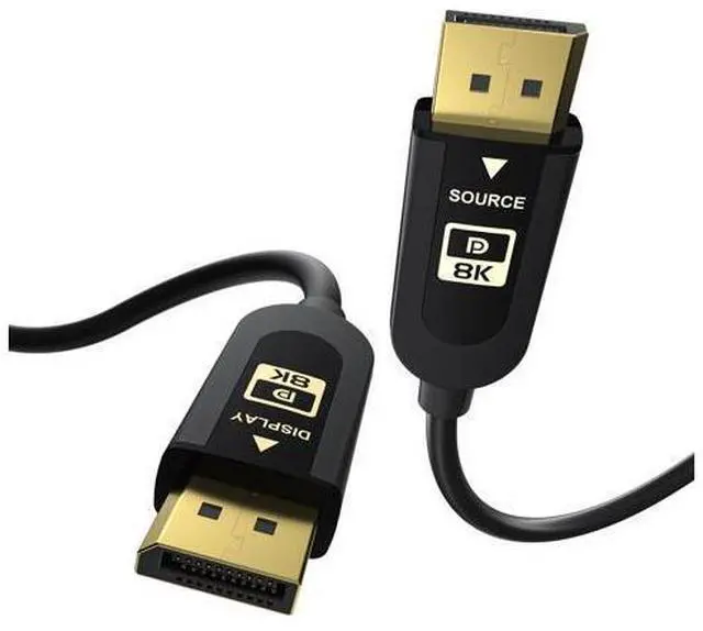 Main image of FIBBR Certified Fiber Optic DisplayPort 2.1 Cable,DP2.1 Cable 80Gbps Video Display Port Cord Supports 16K@60Hz, 10K@60Hz, 8K@60Hz, 4K@165Hz, HDR, HDCP 2.2, 3D, ARC (9.84FT/3M)