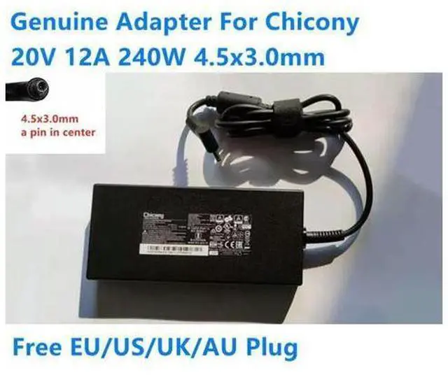 Main image of OIAGLH CHICONY 20V 12A 240W 4.5x3.0mm A20-240P2A A240A010P Power Supply AC Adapter For Laptop Power Charger