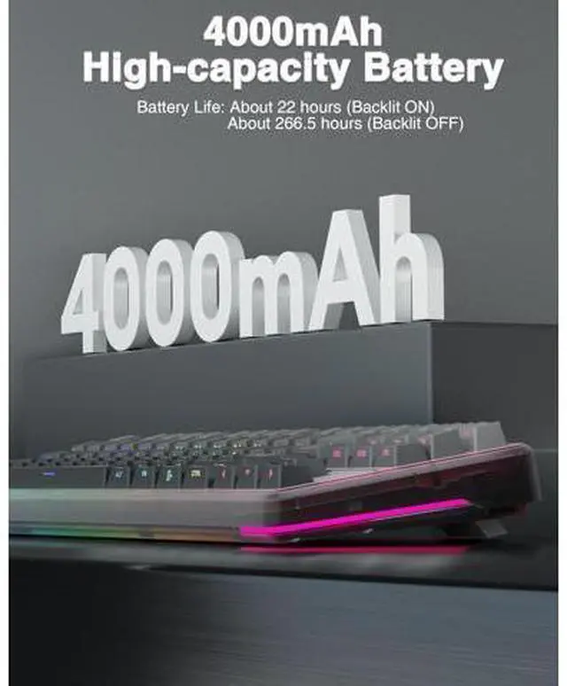 Alt view image 7 of 7 - F87 Pro Wireless Mechanical Keyboard,Tri-Mode BT5.0/2.4GHz/USB-C Hot Swappable Custom Keyboard,Pre-lubed Switches,Side Printed PBT Keycaps,75% TKL RGB Backlit Gaming Keyboards