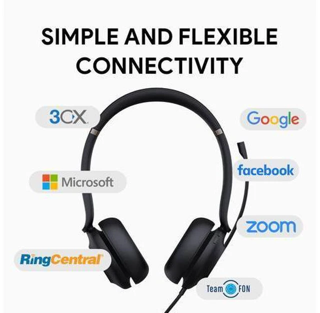 Alt view image 4 of 5 - Yealink UH37 USB Headset with Microphone for PC Laptop - Headphones with Noise Cancelling Microphone for Computer,On-Ear Wired Office Call Center Headset Dual