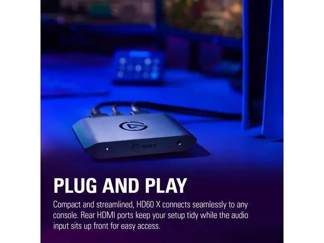 Alt view image 7 of 7 - Elgato HD60 X - Stream and Record in 1080p60 HDR10 or 4K30 with Ultra-low Latency on PS5/Pro, PS4/Pro, Xbox Series X/S, Xbox One X/S, in OBS and More, Works with PC and Mac