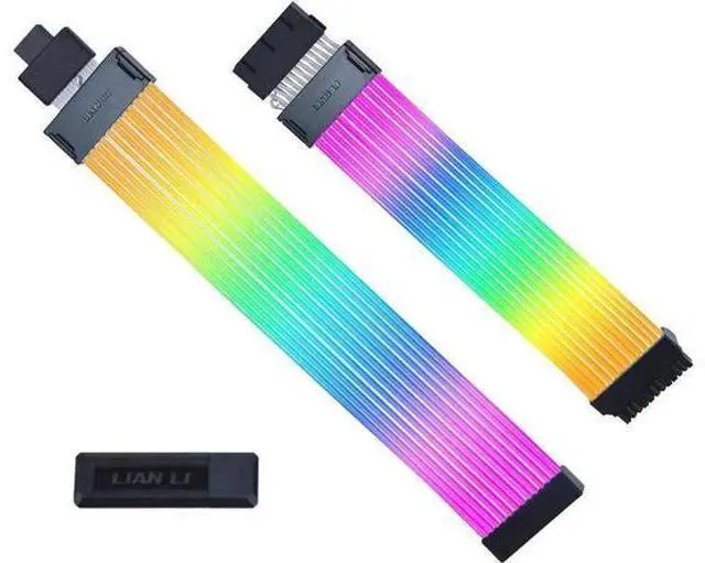 Main image of LIAN-LI STRIMER Wireless 24 Pin and LIAN-LI STRIMER Wireless 12+4pin wide (12 Light Guides) Addressable RGB GPU Power Extension Cable Combo,Included Wireless Transmitter